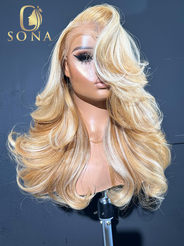 613 Blonde Body Wave Lace Front Wig - 613# 27# Highlight HD Lace Front