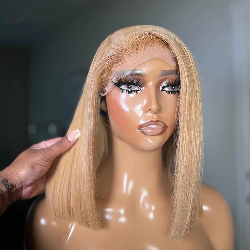 Glueless Wear And Go Human Hair Wig - 27# Honey Blonde Lace Frontal Wigs