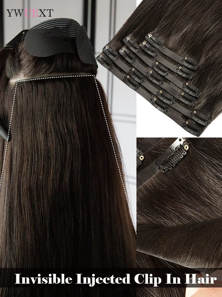 Invisible Clip in Hair Extensi - đánh giá và giá Seamless Clip In Hair Extensions Human Hair