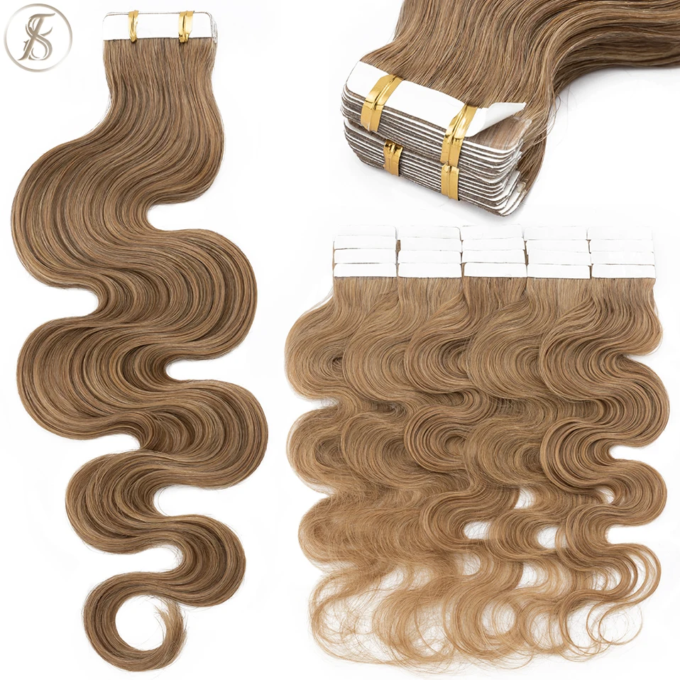 TESS 20pcs Wavy Tape In Human  - đánh giá và giá Invisible Tape In Extensions Real Hair