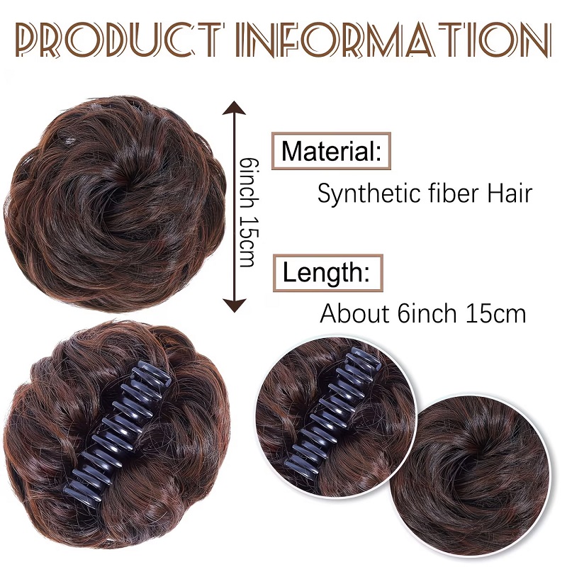 Synthetic Messy Bun Short Curl - đánh giá và giá Claw Clip Messy Bun Hair Piece