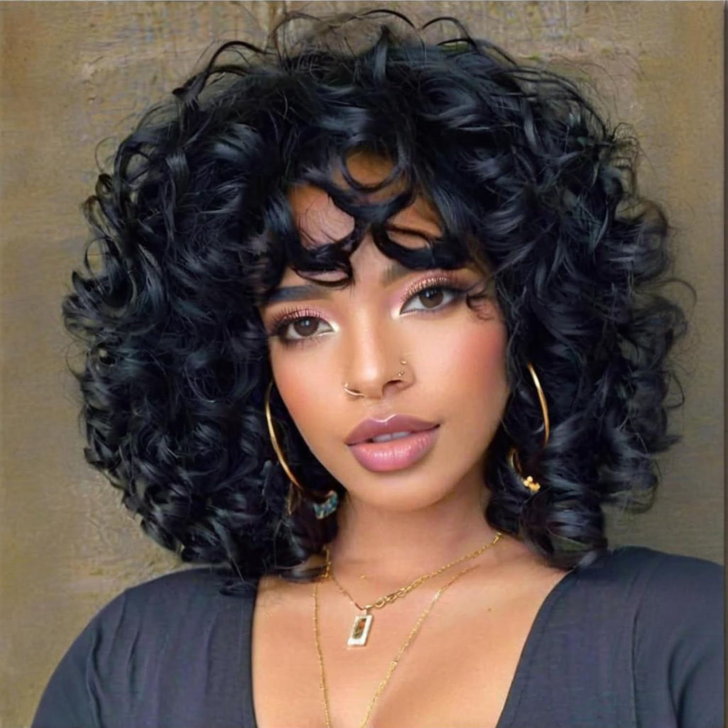 Bouncy Curly Bob Human Hair Wi - đánh giá và giá Short Pixie Cut Wig Human Hair Cheap
