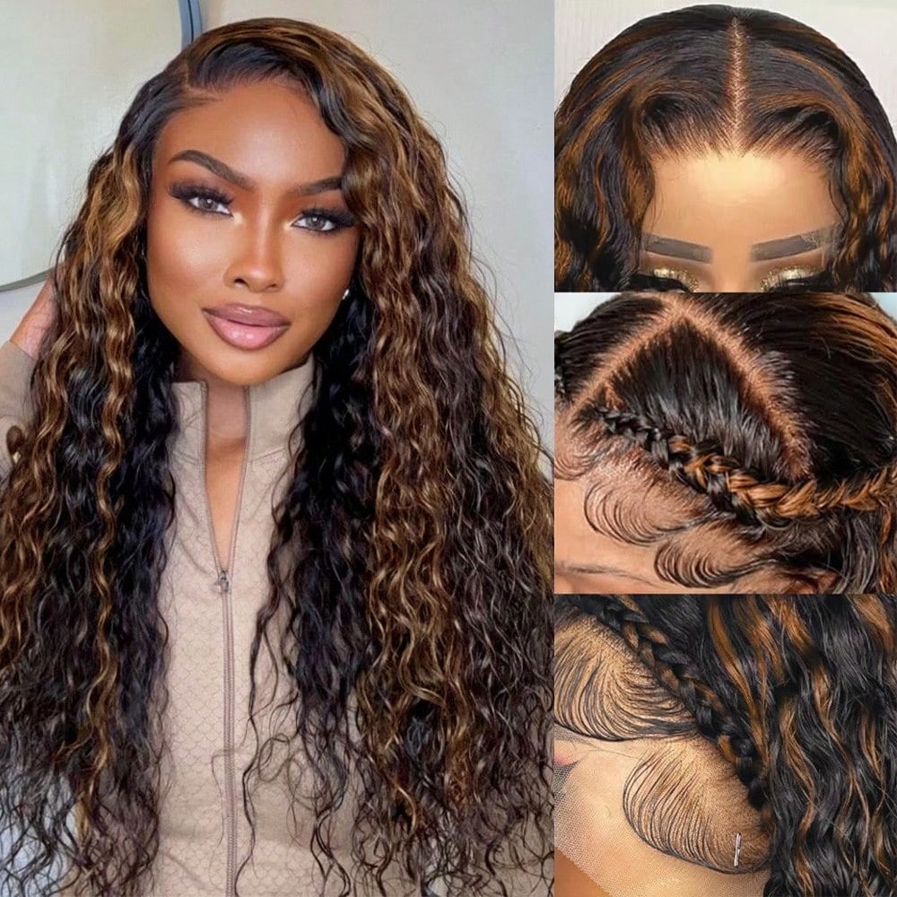 16-34 Inch 1B/30# Ombre Brown  - đánh giá và giá Hd Lace Frontal Wig Human Hair Pre Plucked
