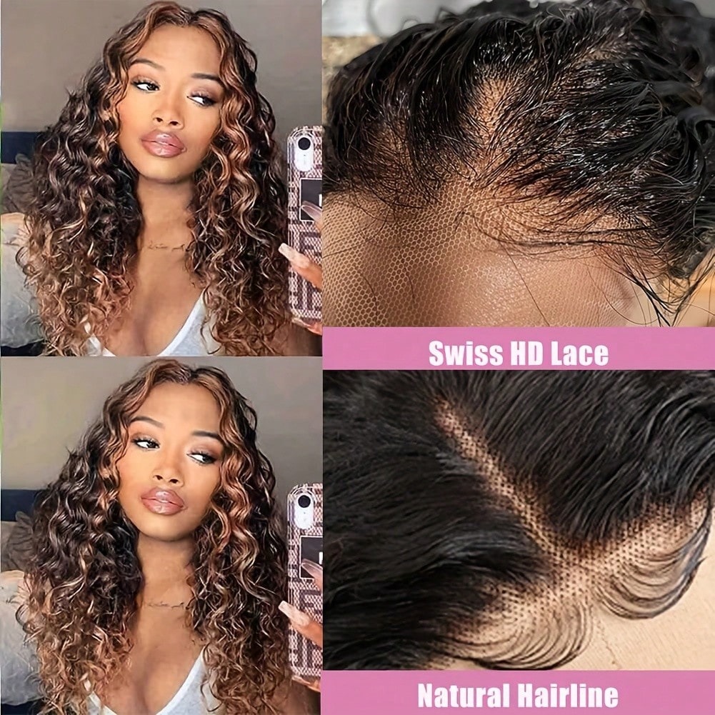 16-34 Inch 1B/30# Ombre Brown  - đánh giá và giá Hd Lace Frontal Wig Human Hair Pre Plucked