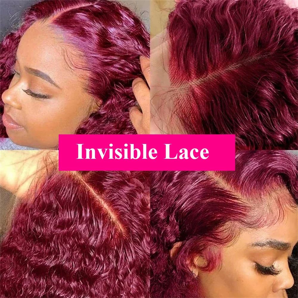 Burgundy 99J Deep Wave Short B - đánh giá và giá Glueless Wear And Go Human Hair Wig