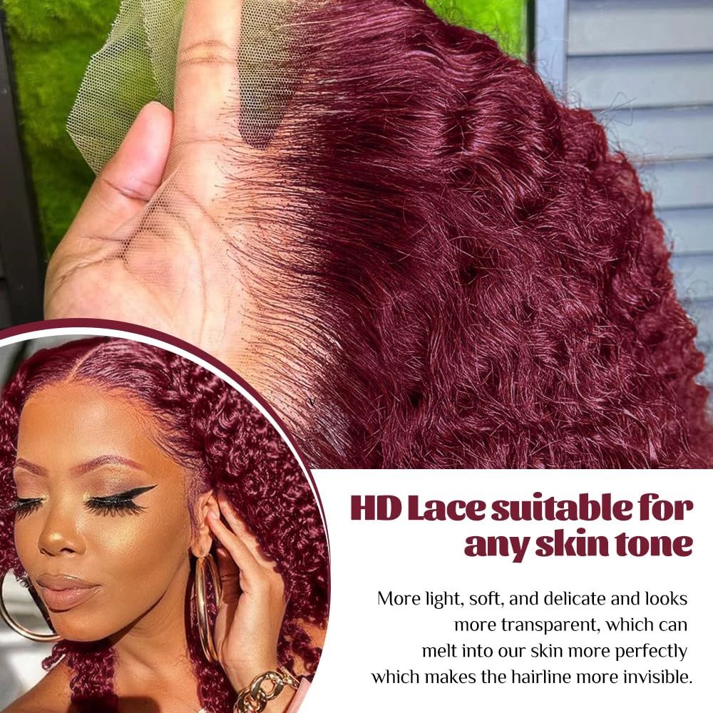 Burgundy 99J Deep Wave Short B - đánh giá và giá Glueless Wear And Go Human Hair Wig