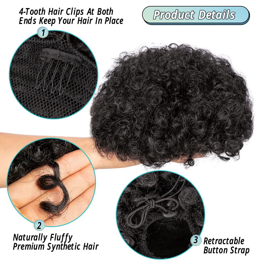 6Inch Afro Puff Drawstring Pon - đánh giá và giá Drawstring Afro Curly Puff Ponytail