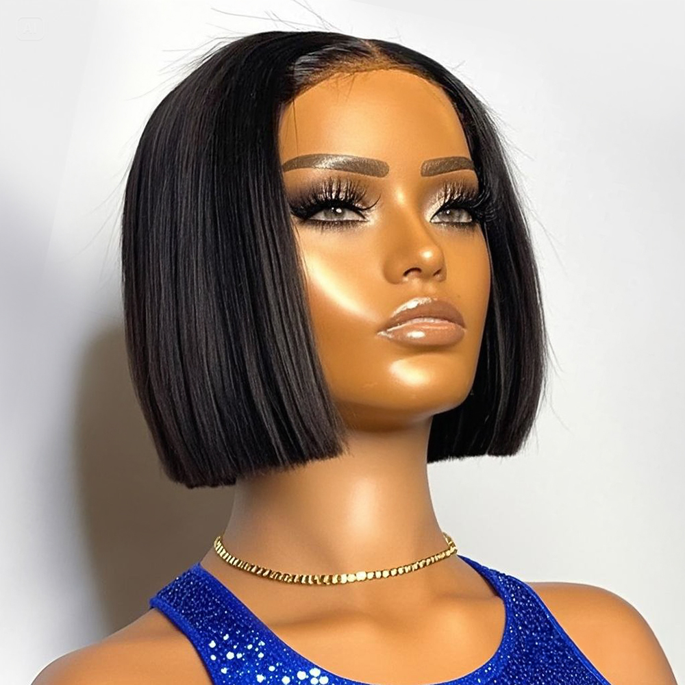 250% Density Straight Short Bo - đánh giá và giá Pre Parted 13X4 Lace Front Bob Wig