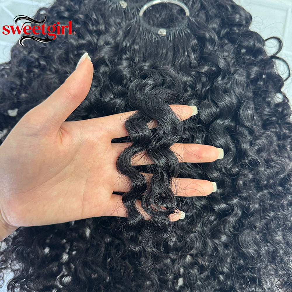 Pixie Curly Natural Black 100% - đánh giá và giá Water Wave Bulk Human Hair For Braiding