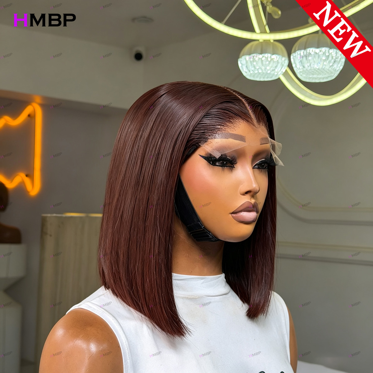 #33 Dark Auburn Straight Bob W - đánh giá và giá Lace Front Wigs