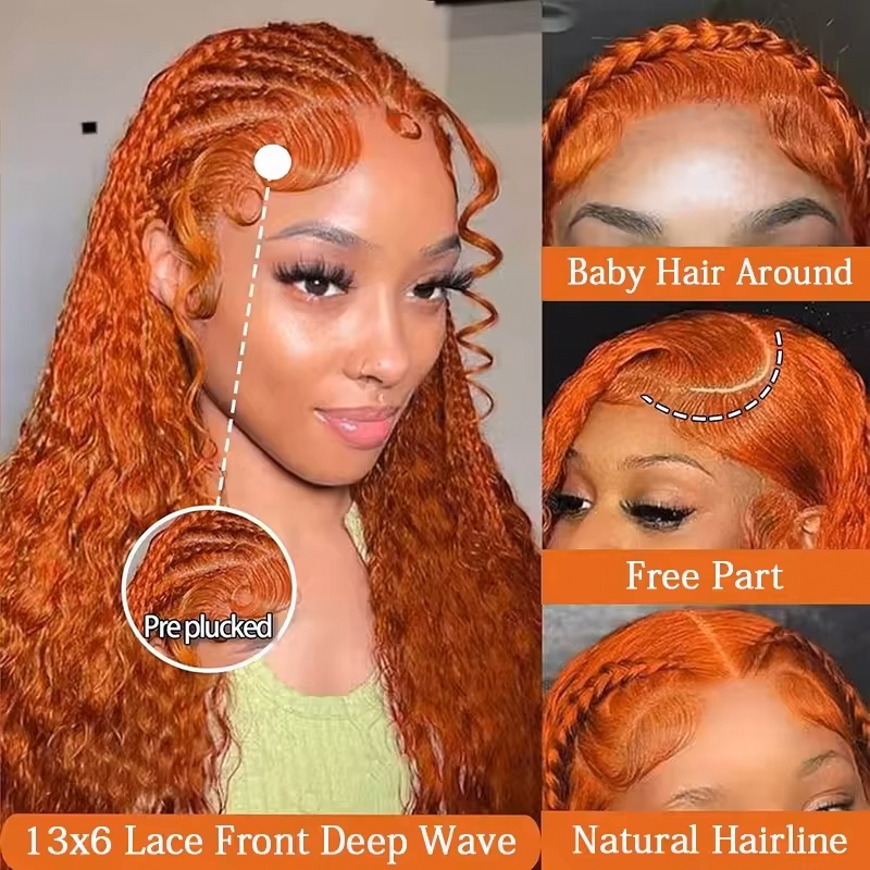 220% Density Ginger Orange Wat - đánh giá và giá Lace Front Wigs