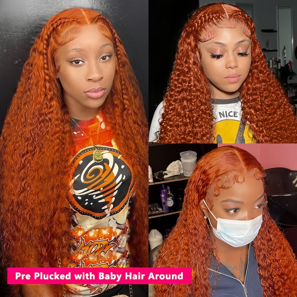 30Inch Orange Ginger Water Wav - đánh giá và giá Human Hair Wigs