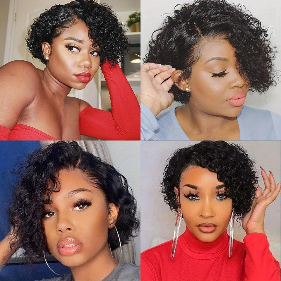 Short Curly 13x1 Lace Curly Pi - đánh giá và giá Glueless Wear And Go Human Hair Wig